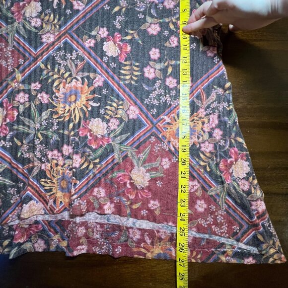 Soft Surroundings Boho Earthy Granola Cottage Indie Long Flowy Tunic Top Large - Picture 7 of 12